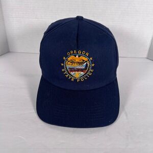 Oregon State Police Embroidered Hat Adjustable Strapback Navy USA Made